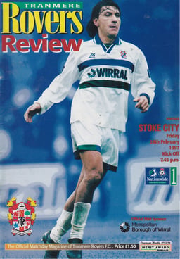 Tranmere Rovers v Stoke City Match Programme 1997-02-28